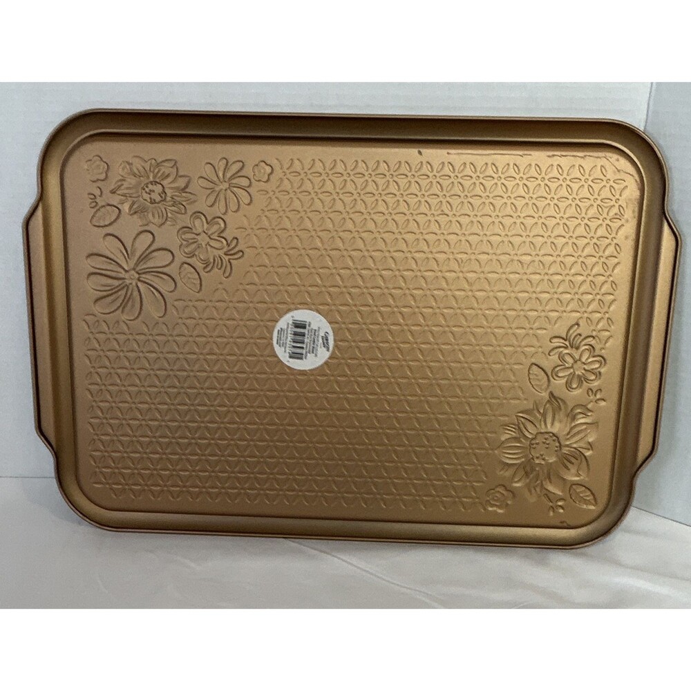 Gibson Home Country Kitchen Embossed Nonstick Steel Cookie Sheet 15x10 Copper - Picture 4 of 6